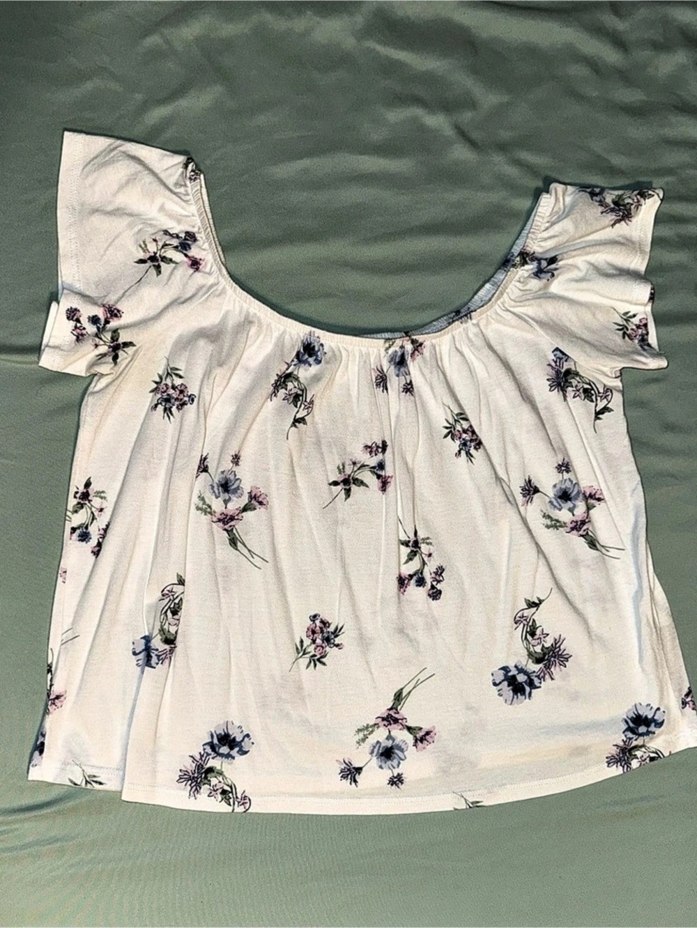 Garage Floral Crop Top in White Like New